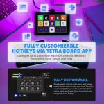 MP Mobile Pixels Tetra Keyboard with 8" Touchscreen, Customizable Hotkeys Wireless Ergonomic Keyboards, 3 Modular Layouts, Bluetooth Connectivity, USB-C Charging, Portable Keyboard for Windows/Mac