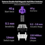 Keychron K2 HE QMK Wireless Gaming Custom Mechanical Keyboard, 2.4 GHz/Bluetooth/Wired 96% Layout Hot-Swappable Programmable RGB Backlit Gateron Magnetic Switches for Mac Windows, Wood Frame-White