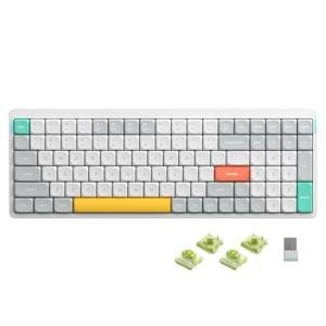 nuphy Air96 V2 Wireless Mechanical Keyboard,100 Keys RGB Backlit Keyboard,Supports Bluetooth 5.1,2.4G and Wired Connection,for PC/Laptop/Windows/Mac -White Gateron Aloe Switch