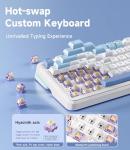 MCHOSE K99 98% Wireless Mechanical Keyboard, Tri-Mode Connection, Compact Gaming Keyboard with Six-Layer Padding Gasket, RGB Backlit,Hot Swappable Custom Keyboard for Mac/PC