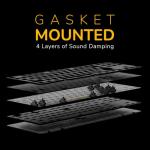 Hyte Keeb TKL - Modern Human Interface - Customizable Tenkeyless Wired Crystal Bubble RGB Gasket Mounted Mechanical Keyboard - Fluffy Lavender Linear Switches - Crystal/Black