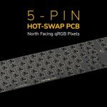 Hyte Keeb TKL - Modern Human Interface - Customizable Tenkeyless Wired Crystal Bubble RGB Gasket Mounted Mechanical Keyboard - Fluffy Lavender Linear Switches - Crystal/Black