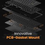 LOFREE Edge Low Profile Mechanical Keyboard, 75% Rechargeable Bluetooth and Wired Connection for Window, Mac OS/POM Switches 2.0, Carbon Fiber Top Case, Mg Alloy Bottom Case (Volcano Grey)