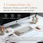 LOFREE Zero ARTZ Mechanical Keyboard, 75% Rechargeable Hot-swappable Keyboards with 3 Types Connection for Windows, Mac OS, Linear Switches/Terrazzo Grey