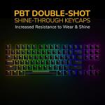 Hyte Keeb TKL - Modern Human Interface - Customizable Tenkeyless Wired Crystal Bubble RGB Gasket Mounted Mechanical Keyboard - Fluffy Lavender Linear Switches - Crystal/Black