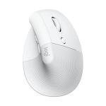 Logitech Lift Vertical Ergonomic Mouse, Wireless, Bluetooth or Logi Bolt USB Receiver, Quiet clicks, 4 Buttons, Compatible with Windows/macOS/iPadOS, Laptop, PC - Off White