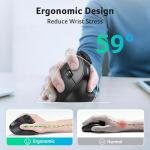 acer Ergonomic Mouse Wireless with Side Scroll Wheel, Bluetooth Mouse for Laptop(BT5.2+2.4GHz), Office Vertical Computer Mice, Right Hand Ergo Mice, 8 Buttons, 2.4GHz USB Receiver for PC and Desktop