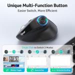 acer Ergonomic Mouse Wireless with Side Scroll Wheel, Bluetooth Mouse for Laptop(BT5.2+2.4GHz), Office Vertical Computer Mice, Right Hand Ergo Mice, 8 Buttons, 2.4GHz USB Receiver for PC and Desktop