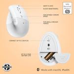 Logitech Lift for Mac Wireless Vertical Ergonomic Mouse, Bluetooth, Quiet Clicks, Silent Smartwheel, 4 Customizable Buttons, for macOS/iPadOS/MacBook Pro/MacBook Air/iMac/iPad - Off White