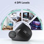 acer Ergonomic Mouse Wireless with Side Scroll Wheel, Bluetooth Mouse for Laptop(BT5.2+2.4GHz), Office Vertical Computer Mice, Right Hand Ergo Mice, 8 Buttons, 2.4GHz USB Receiver for PC and Desktop