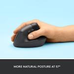 Logitech Lift Vertical Ergonomic Mouse, Wireless, Bluetooth or Logi Bolt USB Receiver, Quiet clicks, 4 Buttons, Compatible with Windows/macOS/iPadOS, Laptop, PC - Graphite (Renewed)