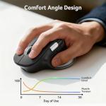acer Ergonomic Mouse Wireless Rechargeable with Side Scroll (BT5.2+2.4GHz), Bluetooth Computer Mouse for Laptop, 6 Adjustable DPI, Office Cordless USB Mice, 8 Buttons, 4800 DPI for PC, Desktop