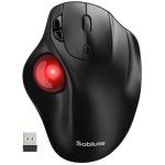 SABLUTE Wireless Trackball Mouse with 5-Level DPI, Ergonomic Mouse Wireless 2.4G Plug-and-Play for 3 Devices (Bluetooth or USB Receiver), 500mAh Battery, Compatible with PC/Laptop/Mac/Windows