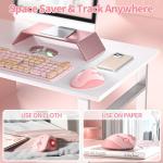 seenda Wireless Trackball Mouse, Bluetooth Ergonomic Rollerball - Rechargeable Multi-Device USB/Bluetooth Connection, Thumb Control Compatible for Mac/Android/Windows Computers, Pink