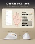 ProtoArc Ergonomic Mouse, EM11 NL Bluetooth Rechargeable Wireless Vertical Mouse, 3 Multi-Device Connectivity for Computer/PC/Laptop, 2.4GHz Optical Mice for Windows, Mac OS, White Gold