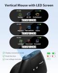 Transformers Vertical Ergonomic Mouse with LED Screen & Knob Control, Rechargeable Vertical Mouse Wireless, 3-Device Connectivity (2.4G + Dual Bluetooth), Quiet Clicks, Computer Mice for PC/Mac/Laptop