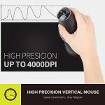 DELUX Wireless Ergonomic Vertical Mouse, Rechargeable Ergo Mouse for large Hands, Slient Click, Removable Wrist Rest, Up to 4000 DPI, 6 Buttons,2.4G Dual Mode, Compatible with Laptop/PC (M618PD-Black)