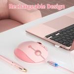 seenda Wireless Trackball Mouse, Bluetooth Ergonomic Rollerball - Rechargeable Multi-Device USB/Bluetooth Connection, Thumb Control Compatible for Mac/Android/Windows Computers, Pink