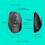 Logitech M705 Marathon Wireless Mouse, Gaming Mouse Wireless, 2.4 GHz USB-A Receiver, 5-Programmable Buttons, 3-Year Battery, PC, Mac, Laptop, Chromebook - Black