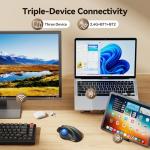 TECKNET Pro Wireless Trackball Mouse, Bluetooth Mouse with Ergonomic Thumb Control, USB-C Rechargeable, RGB Light Mice with Adjustable DPI, 3-Device Connectivity (BT or 2.4G),for PC/Mac/Laptop - Black