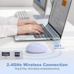 YUNZII C2 Wireless Mouse,2.4GHz Cute Silicone Noiseless Wireless Computer Mouse, Quiet Clicks, 3 Adjustable DPI, 1600 DPI Optical Tracking, Portable Ergonomic Mice for Laptop/PC/Mac (Blue)