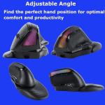 Wireless Mouse Large Angle Adjustable Ergonomic Vertical Upright Carpal Tunnel Ergo Right Hand 6 buttons USB Optical Mice for PC Laptop Computer Macbook Gift,3600 DPI,Removable Palm Rest,RGB Light
