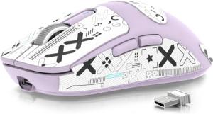 ATTACK SHARK X3 Wireless Gaming Mouse, 49g Bluetooth/2.4G/USB-C Ergonomic Computer Mouse, PAW3395 26K DPI Sensor, 200h Battery Life, Programmable Buttons, Gaming Accessories for PC/Laptop/Mac