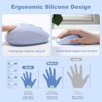 YUNZII C2 Wireless Mouse,2.4GHz Cute Silicone Noiseless Wireless Computer Mouse, Quiet Clicks, 3 Adjustable DPI, 1600 DPI Optical Tracking, Portable Ergonomic Mice for Laptop/PC/Mac (Blue)