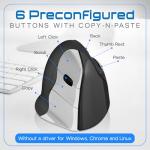 Evoluent – Inventor of The Vertical Mouse – VMC Vertical Ergonomic Mouse Wireless USB/Bluetooth Ergo Design for Right Hand M-L, Sculpted Comfort, 4 Speeds, Copy & Paste Buttons