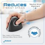 Evoluent – Inventor of The Vertical Mouse – VMC Vertical Ergonomic Mouse Wireless USB/Bluetooth Ergo Design for Right Hand M-L, Sculpted Comfort, 4 Speeds, Copy & Paste Buttons