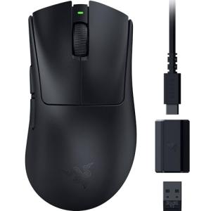 Razer DeathAdder V3 HyperSpeed Wireless Gaming Mouse: 55g Lightweight - USB C Charging - Up to 100 Hr Battery - Advanced 26K Optical Sensor - Gen-3 Optical Switches - 8 Programmable Controls - Black