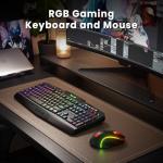 Redragon S101M-KS Gaming Keyboard and Mouse Wireless with Tri-Mode, RGB Keyboard and 4800 DPI Gaming Mouse, 10 Independent Multimedia Keys for Wins, PC, Computer, Wireless S101 Ideal for Gamer