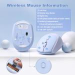 YUNZII C2 Wireless Mouse,2.4GHz Cute Silicone Noiseless Wireless Computer Mouse, Quiet Clicks, 3 Adjustable DPI, 1600 DPI Optical Tracking, Portable Ergonomic Mice for Laptop/PC/Mac (Blue)