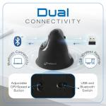 Evoluent – Inventor of The Vertical Mouse – VMC Vertical Ergonomic Mouse Wireless USB/Bluetooth Ergo Design for Right Hand M-L, Sculpted Comfort, 4 Speeds, Copy & Paste Buttons