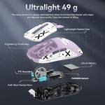 ATTACK SHARK X3 Wireless Gaming Mouse, 49g Bluetooth/2.4G/USB-C Ergonomic Computer Mouse, PAW3395 26K DPI Sensor, 200h Battery Life, Programmable Buttons, Gaming Accessories for PC/Laptop/Mac