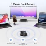 acer Wireless Mouse for Laptop, Bluetooth Computer Mouse for 4 Devices(2.4Ghz+BT 5.2+Wired), OLED Screen Ergonomic Rechargeable Mice, 5 Programmable Buttons, 4000 DPI for MacBook PC Desktop