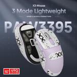 ATTACK SHARK X3 Wireless Gaming Mouse, 49g Bluetooth/2.4G/USB-C Ergonomic Computer Mouse, PAW3395 26K DPI Sensor, 200h Battery Life, Programmable Buttons, Gaming Accessories for PC/Laptop/Mac