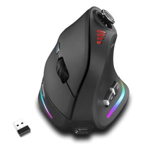 Attoe Gaming Mouse with 5 D Rocker, Wireless Vertical Mouse with [24000 DPI] [12 Programmable Buttons], Computer Mouse for Gamer/PC/E-Sports/Laptop (Black)