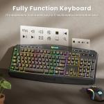 Redragon S101M-KS Gaming Keyboard and Mouse Wireless with Tri-Mode, RGB Keyboard and 4800 DPI Gaming Mouse, 10 Independent Multimedia Keys for Wins, PC, Computer, Wireless S101 Ideal for Gamer