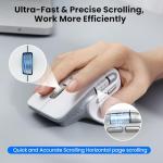 CITLLA Wireless Bluetooth Mouse, Ergonomic Rechargeable Silent Mouse with Multi-Device, Adjustable DPI, Flying Scroll & Thumb Wheel, Bluetooth Mice for Laptop, Computer, Tablet, Smartphone (White)