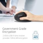 Kensington MY630 EQ Wireless Rechargeable Mouse, Ergonomic Vertical Design, Bluetooth LE, 2.4GHz, Black (K72484NA)