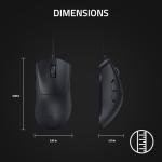 Razer DeathAdder V3 Wired Gaming Mouse: 59g Ultra Lightweight - Focus Pro 30K Optical Sensor - Fast Optical Switches Gen-3-8K Hz HyperPolling-6 Programmable Buttons -Ergonomic -Speedflex Cable- Black