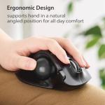 ELECOM EX-G Left Handed Trackball Mouse, 2.4 GHz USB Wireless, Ergonomic, Thumb Control, Tracking Roller Ball, 6 Programmable Buttons, Tilt Scroll