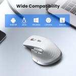CITLLA Wireless Bluetooth Mouse, Ergonomic Rechargeable Silent Mouse with Multi-Device, Adjustable DPI, Flying Scroll & Thumb Wheel, Bluetooth Mice for Laptop, Computer, Tablet, Smartphone (White)