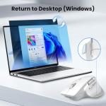 CITLLA Wireless Bluetooth Mouse, Ergonomic Rechargeable Silent Mouse with Multi-Device, Adjustable DPI, Flying Scroll & Thumb Wheel, Bluetooth Mice for Laptop, Computer, Tablet, Smartphone (White)