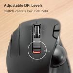 ELECOM EX-G Left Handed Trackball Mouse, 2.4 GHz USB Wireless, Ergonomic, Thumb Control, Tracking Roller Ball, 6 Programmable Buttons, Tilt Scroll