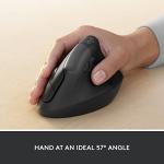 Logitech Lift for Business, Vertical Ergonomic Mouse, Wireless, Bluetooth or Secured Logi Bolt USB, Quiet clicks, Globally Certified, Windows/Mac/Chrome/Linux - Graphite