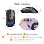 Glorious Gaming - Model D 2 Wireless Ergonomic Mouse, Superlight 66g, up to 210 hr Battery Life, 26K Optical Sensor, 6 Programmable Buttons, 80 Million Clicks, FPS, MMO, MOBA, Battle Royale (Black)