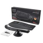 Perixx Periduo-605, Wireless Ergonomic Split Keyboard and Vertical Mouse Combo, Adjustable Palm Rest and Membrane Low Profile Keys, Black, US English Layout (11633)
