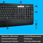 Logitech MK850 Performance Wireless Keyboard and Mouse Combo for Windows, macOS & ChromeOS, Bluetooth & 2.4 GHz USB Receiver, Full-Size Ergonomic Keyboard, Multi-Device, Cushioned Palm Rest – Graphite
